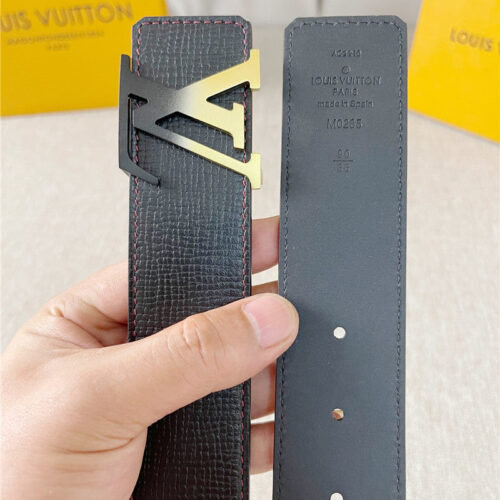 High Quality Luxury Louis Vuitton Two-Color Letter Buckle Double-Sided Belt product detail