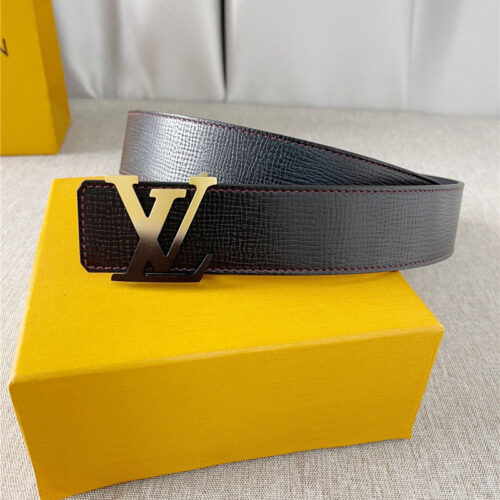 High Quality Luxury Louis Vuitton Two-Color Letter Buckle Double-Sided Belt product detail