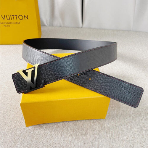 High Quality Luxury Louis Vuitton Two-Color Letter Buckle Double-Sided Belt product detail