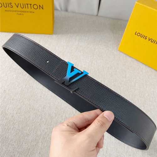 High Quality Luxury Louis Vuitton Two-Color Letter Buckle Double-Sided Belt – Style 68422 alternate view