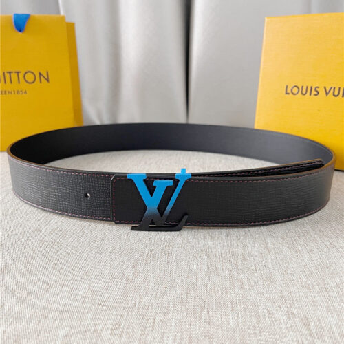 High Quality Luxury Louis Vuitton Two-Color Letter Buckle Double-Sided Belt – Style 68422
