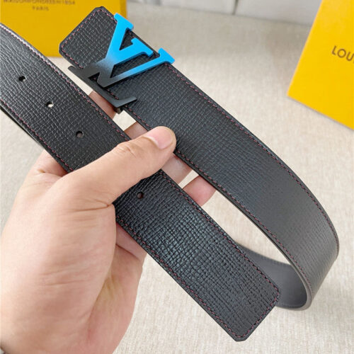 High Quality Luxury Louis Vuitton Two-Color Letter Buckle Double-Sided Belt – Style 68422 product detail