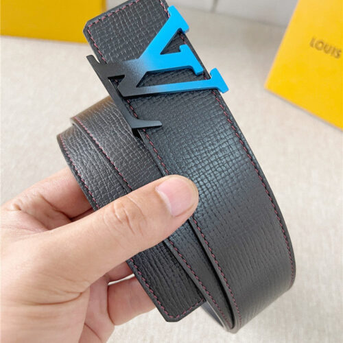 High Quality Luxury Louis Vuitton Two-Color Letter Buckle Double-Sided Belt – Style 68422 product detail