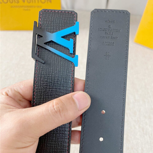 High Quality Luxury Louis Vuitton Two-Color Letter Buckle Double-Sided Belt – Style 68422 product detail