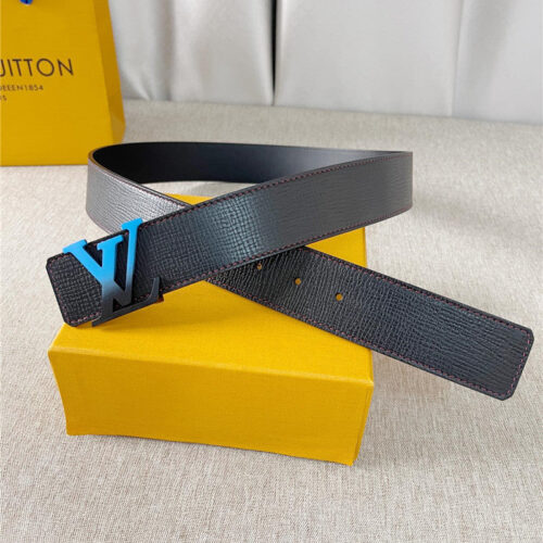 High Quality Luxury Louis Vuitton Two-Color Letter Buckle Double-Sided Belt – Style 68422 product detail