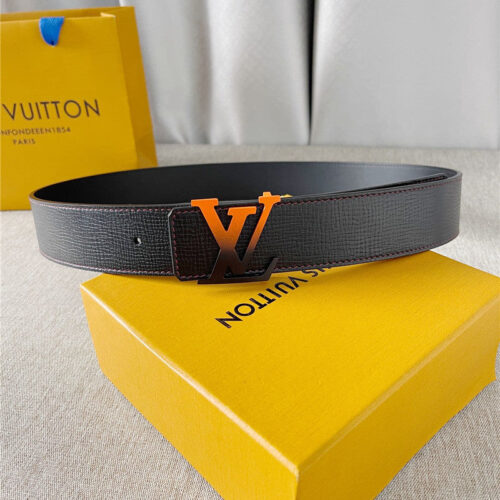 High Quality Luxury Louis Vuitton Two-Color Letter Buckle Double-Sided Belt – Style 28870