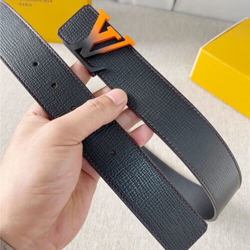 High Quality Luxury Louis Vuitton Two-Color Letter Buckle Double-Sided Belt – Style 28870 product detail
