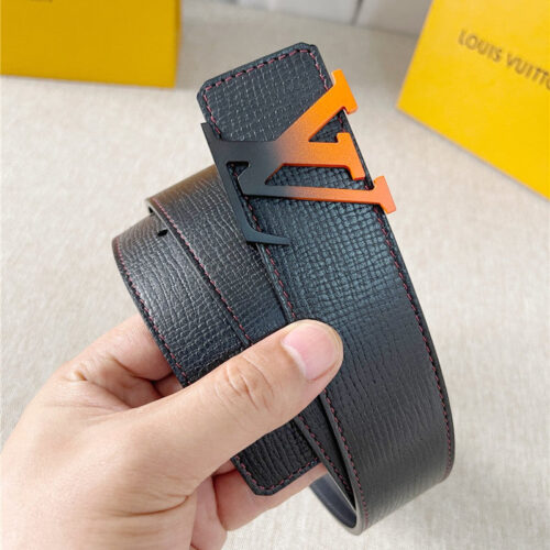 High Quality Luxury Louis Vuitton Two-Color Letter Buckle Double-Sided Belt – Style 28870 product detail