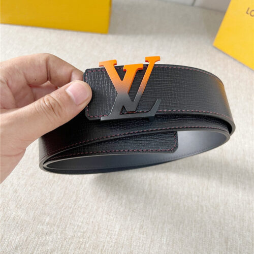 High Quality Luxury Louis Vuitton Two-Color Letter Buckle Double-Sided Belt – Style 28870 product detail
