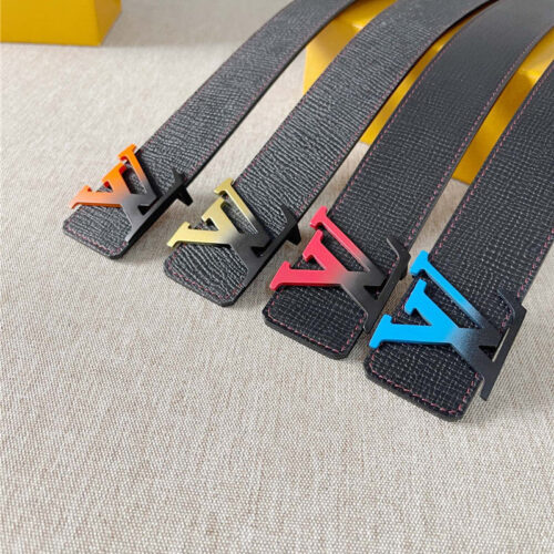 High Quality Luxury Louis Vuitton Two-Color Letter Buckle Double-Sided Belt – Style 28870 product detail