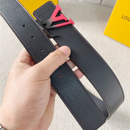 High Quality Luxury Louis Vuitton Two-Color Letter Buckle Double-Sided Belt – Style 61638 product detail