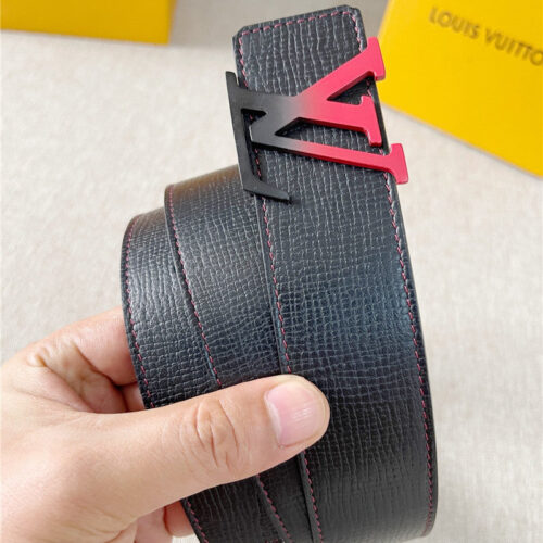 High Quality Luxury Louis Vuitton Two-Color Letter Buckle Double-Sided Belt – Style 61638 product detail