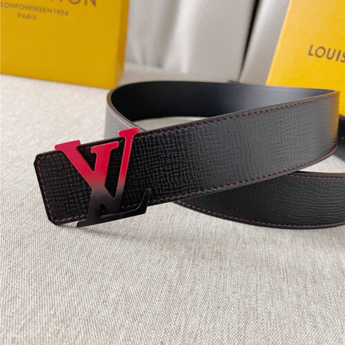 High Quality Luxury Louis Vuitton Two-Color Letter Buckle Double-Sided Belt – Style 61638 product detail