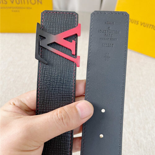 High Quality Luxury Louis Vuitton Two-Color Letter Buckle Double-Sided Belt – Style 61638 product detail