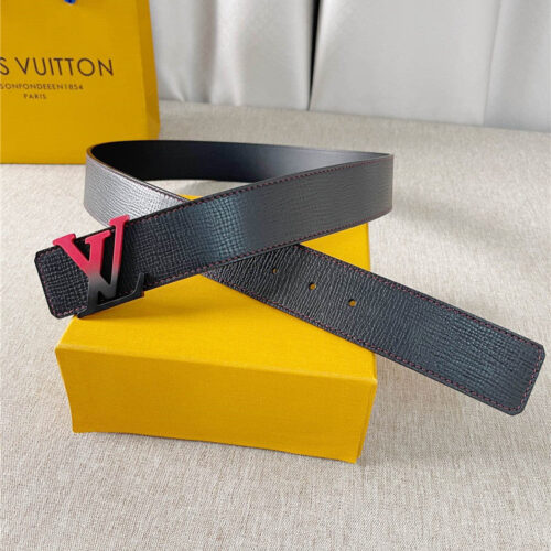 High Quality Luxury Louis Vuitton Two-Color Letter Buckle Double-Sided Belt – Style 61638 product detail