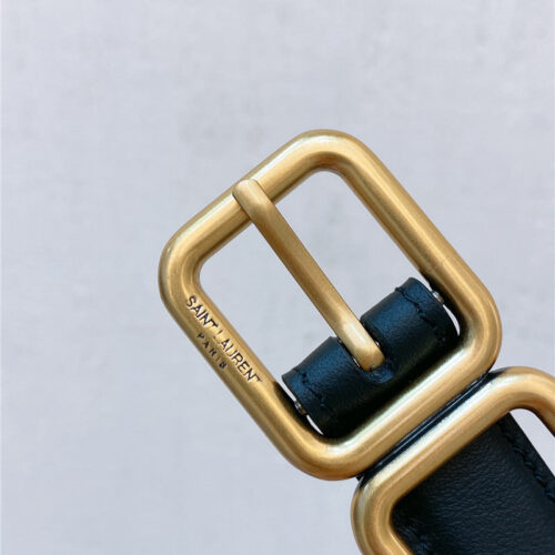 High Quality Luxury YSL Double Buckle Narrow Belt – Style 53638 product detail