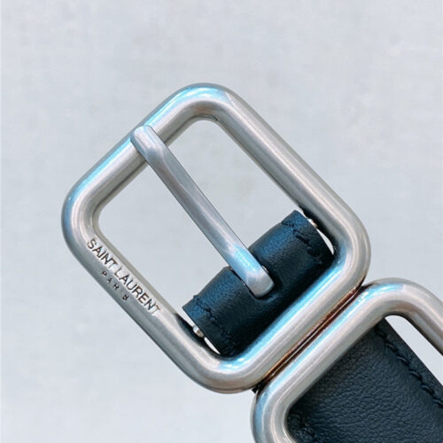 High Quality Luxury YSL Double Buckle Narrow Belt – Style 86406 product detail