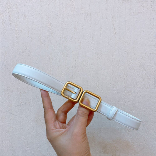 High Quality Luxury YSL Double Buckle Narrow Belt – Style 19174