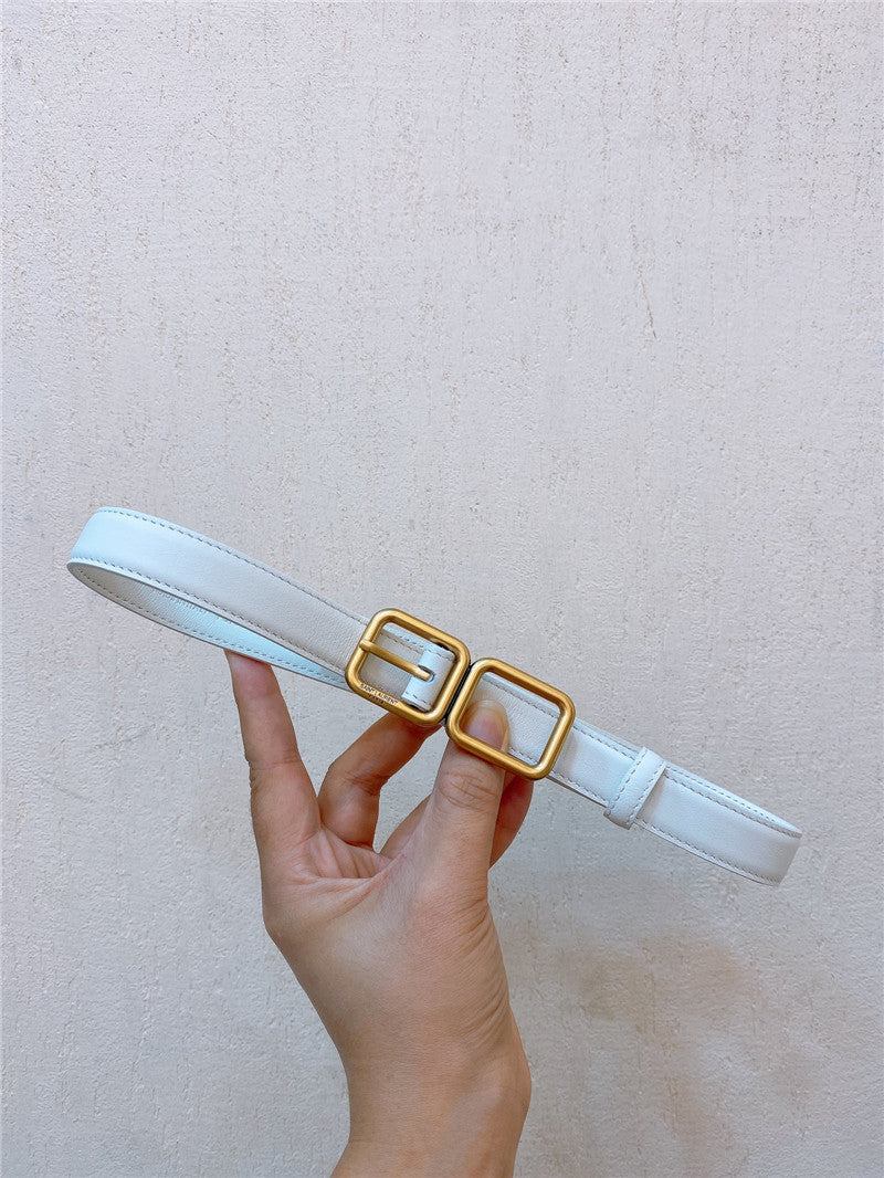 High Quality Luxury YSL Double Buckle Narrow Belt – Style 19174