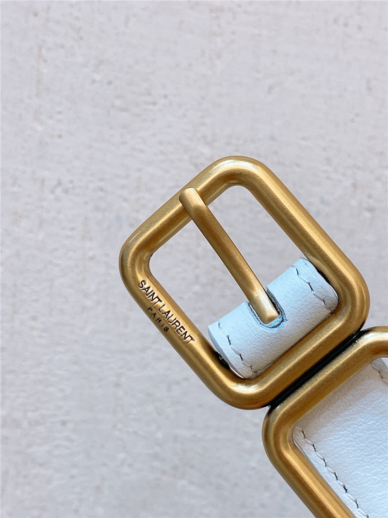 High Quality Luxury YSL Double Buckle Narrow Belt – Style 19174 product detail