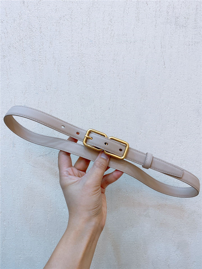High Quality Luxury YSL Double Buckle Narrow Belt – Style 51942