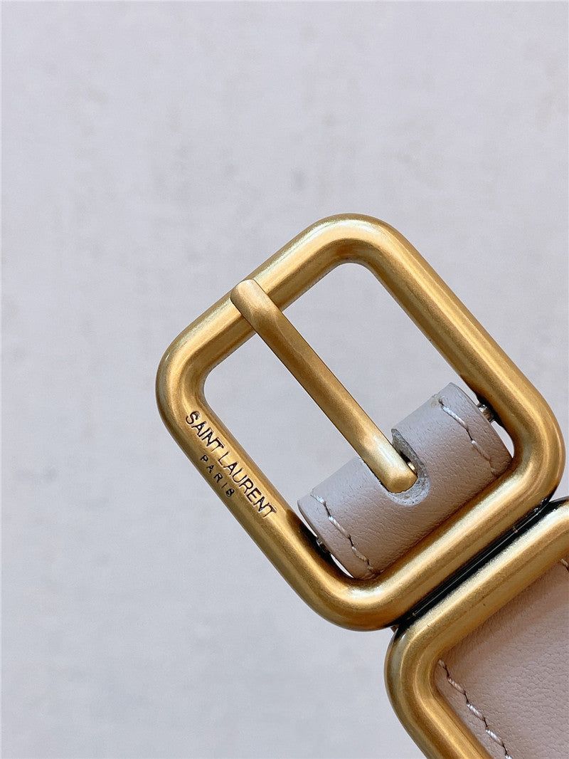 High Quality Luxury YSL Double Buckle Narrow Belt – Style 51942 product detail
