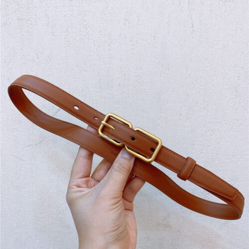High Quality Luxury YSL Double Buckle Narrow Belt – Style 17478