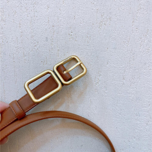 High Quality Luxury YSL Double Buckle Narrow Belt – Style 17478 product detail