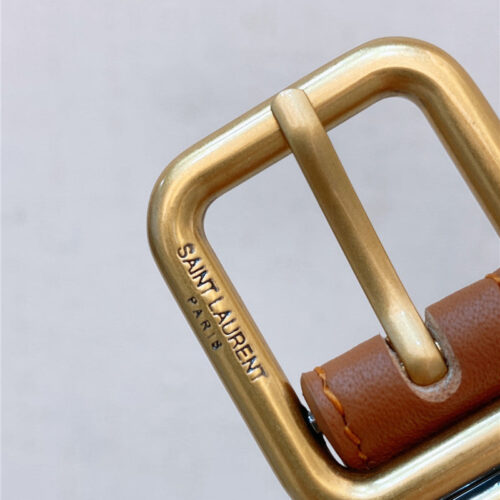 High Quality Luxury YSL Double Buckle Narrow Belt – Style 17478 product detail