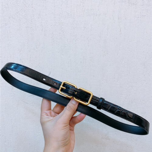 High Quality Luxury YSL Double Buckle Narrow Belt – Style 50246