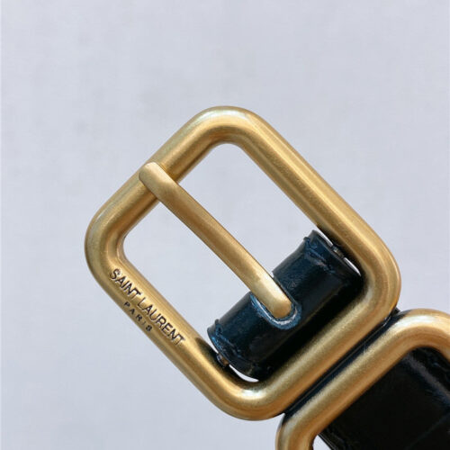 High Quality Luxury YSL Double Buckle Narrow Belt – Style 50246 product detail