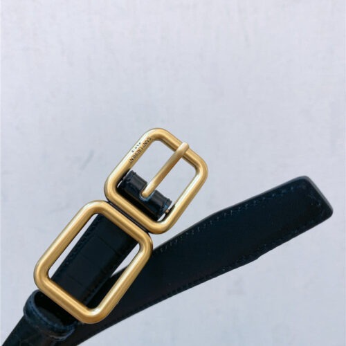 High Quality Luxury YSL Double Buckle Narrow Belt – Style 50246 product detail