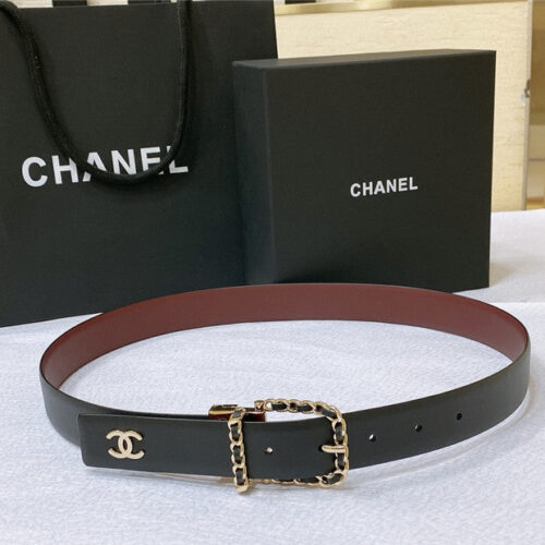 High Quality Luxury Chanel Swivel Hardware Buckle Belt