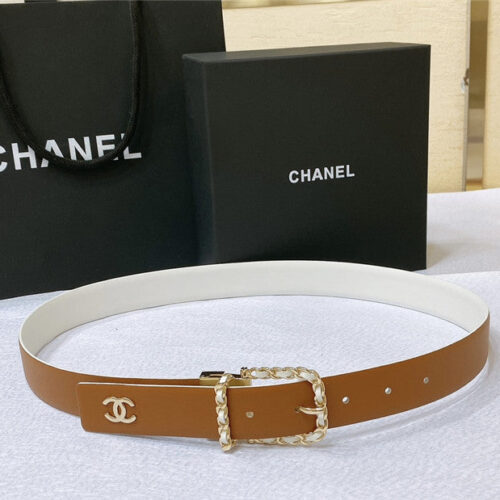 High Quality Luxury Chanel Swivel Hardware Buckle Belt – Style 46758