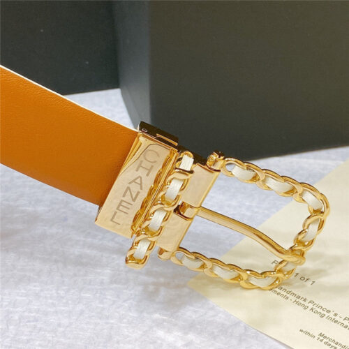 High Quality Luxury Chanel Swivel Hardware Buckle Belt – Style 46758 product detail