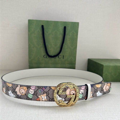 High Quality Luxury Gucci GG Supreme Canvas Belt – Style 71462