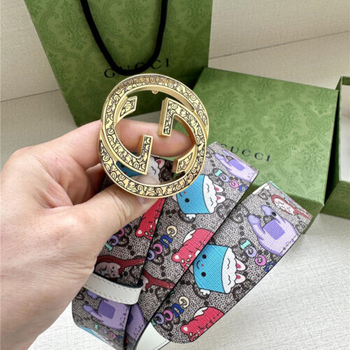 High Quality Luxury Gucci GG Supreme Canvas Belt – Style 36998 product detail