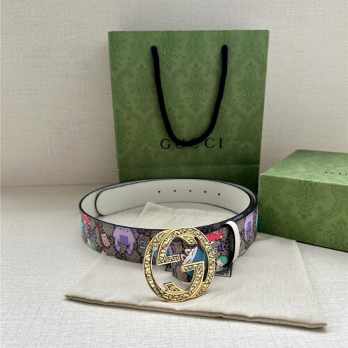 High Quality Luxury Gucci GG Supreme Canvas Belt – Style 36998 product detail