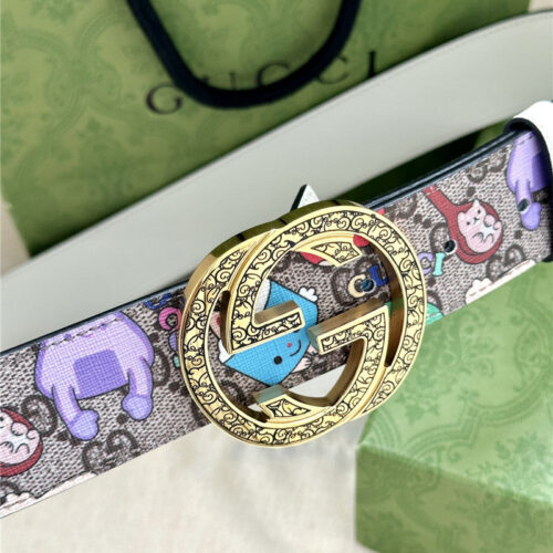 High Quality Luxury Gucci GG Supreme Canvas Belt – Style 36998 product detail