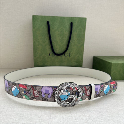 High Quality Luxury Gucci GG Supreme Canvas Belt – Style 36998