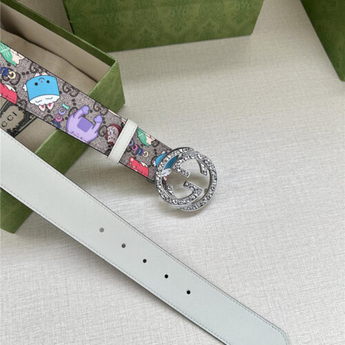 High Quality Luxury Gucci GG Supreme Canvas Belt – Style 36998 product detail