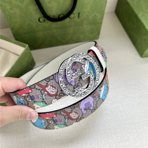 High Quality Luxury Gucci GG Supreme Canvas Belt – Style 36998 product detail