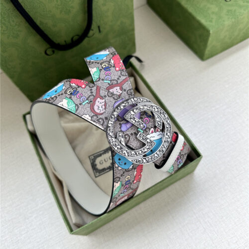 High Quality Luxury Gucci GG Supreme Canvas Belt – Style 36998 product detail