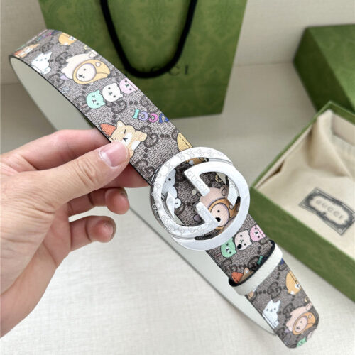 High Quality Luxury Gucci GG Supreme Canvas Belt – Style 02534 alternate view