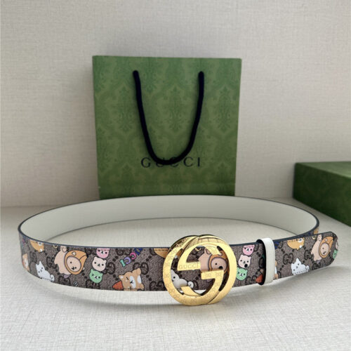 High Quality Luxury Gucci GG Supreme Canvas Belt – Style 02534