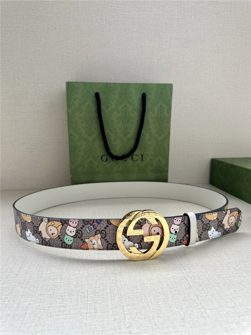 High Quality Luxury Gucci GG Supreme Canvas Belt – Style 02534