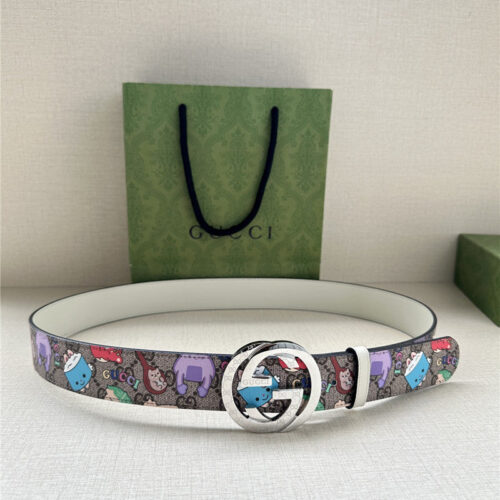 High Quality Luxury Gucci GG Supreme Canvas Belt