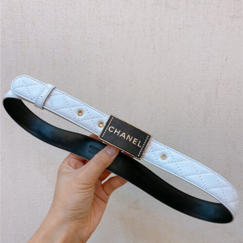 High Quality Luxury Chanel Gold Metal Logo Buckle Belt – Style 81286