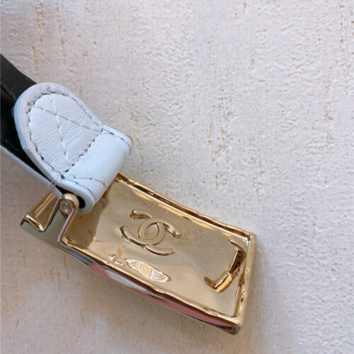 High Quality Luxury Chanel Gold Metal Logo Buckle Belt – Style 81286 product detail