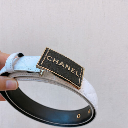 High Quality Luxury Chanel Gold Metal Logo Buckle Belt – Style 81286 alternate view